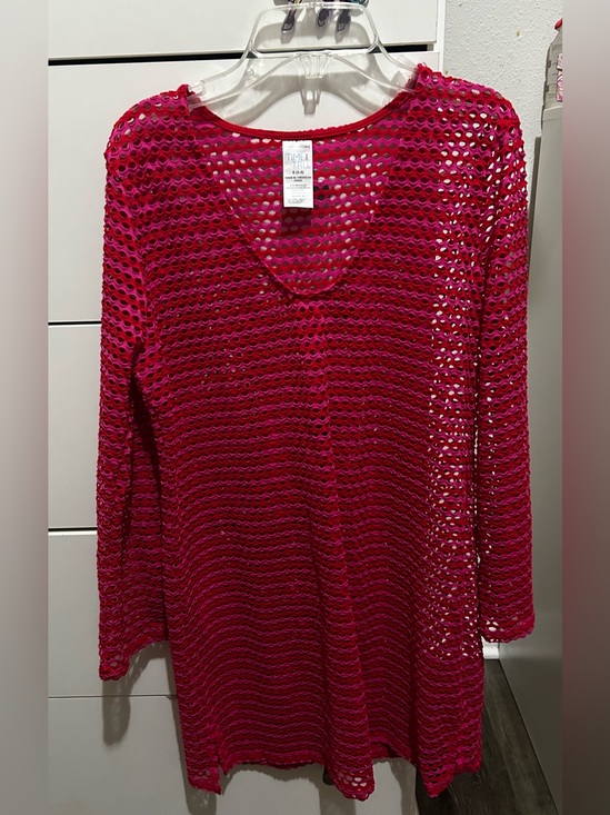 Time and Tru Other - (SMALL) Time and Tru Mesh Pink and Red Cover-Up Top